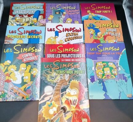 LES SIMPSON, éditions Jungle, 10bd.
T1, 2,4,6,7,9,