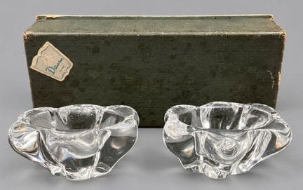DAUM FRANCE, crystal salt and pepper shakers, mark