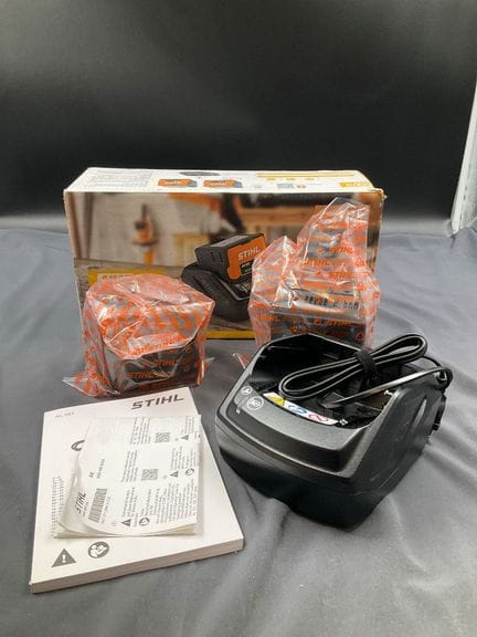 STIHL, AL101, set completo: 2 batterie AK20 + 1 ca