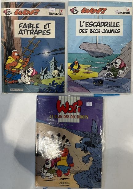 WOFI, éditions Dupuis et MC productions, 3 bd dont