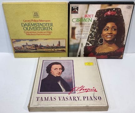 3 coffrets de vinyles contenant Bizet Carmen, Geor