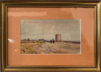 HAMONET Léon (1877-1953). Paysage de bord de mer.
