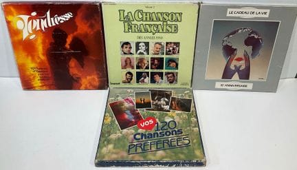4 coffret de vinyles de chansons françaises et aut