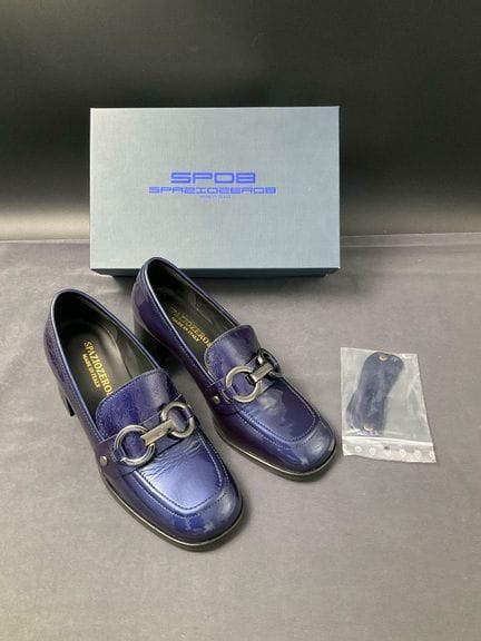 SPAZIOZERO8，Gaia款高跟鞋（可更换搭扣），尺码38，颜色：蓝色