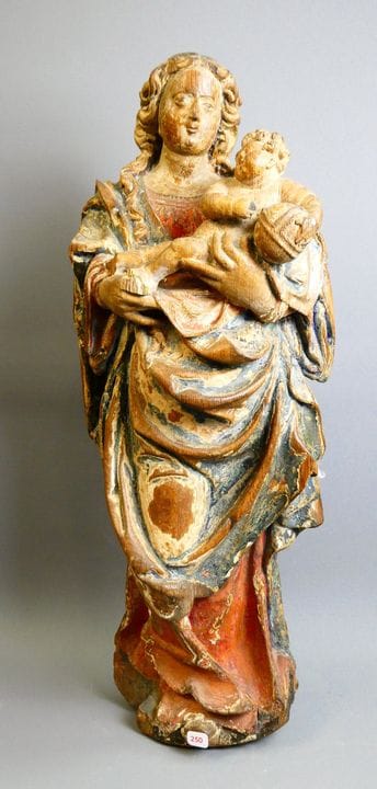 Madonna con Bambino in legno policromo; il Bambino