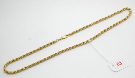 Collier en or jaune et gris 750 °/°° (18k) à maill