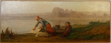 Junger Junge mit Blick auf das Meer und eine Wasch