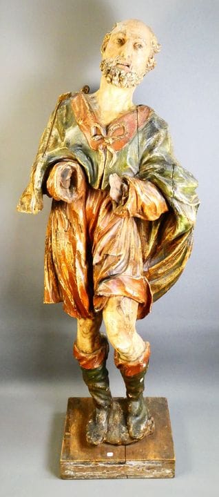 Statua in legno policromo del XVII secolo raffigur