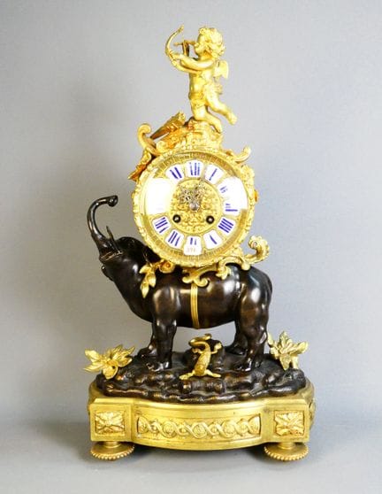 Orologio da tavolo detto “dell’elefante”, in bronz
