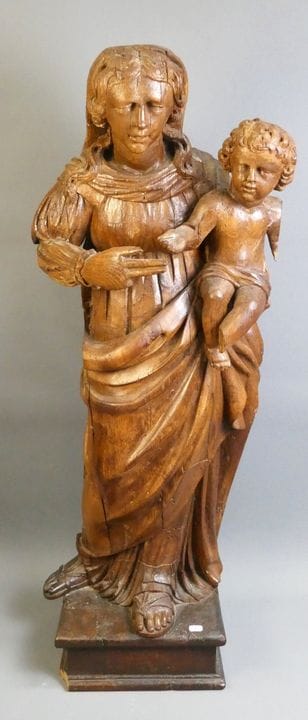 Madonna con Bambino in legno naturale, manca una g