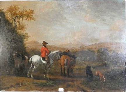 Die Raststätte der Reiter. Anonymer HSP. 33 x 46 c