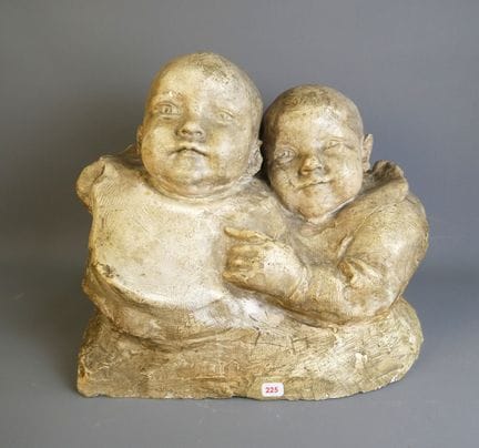 MAILLOLS Félix (1923-1956) Due bambini in busto. S