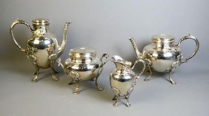 Alphonse DEBAIN. Servizio da tè e caffè in argento