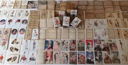 明信片。插画师及主题包括基奥斯特里、法比亚诺、佩尔蒂埃、佩诺、情色题材……明信片保存完好（部分明信片