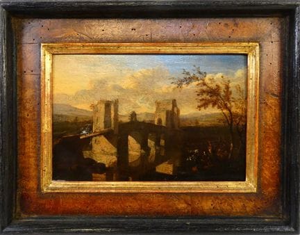 Brücke in einer romantischen Ruinenlandschaft (Eng