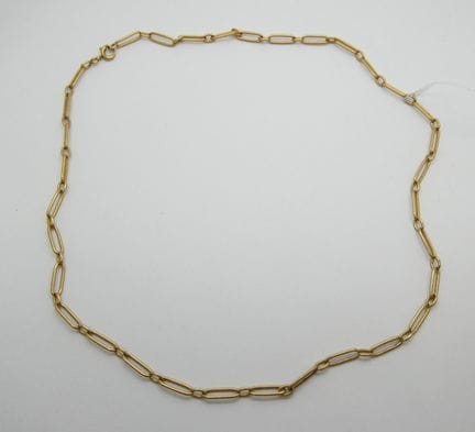 Collier en or jaune 18k mailles ovales aplaties. 1
