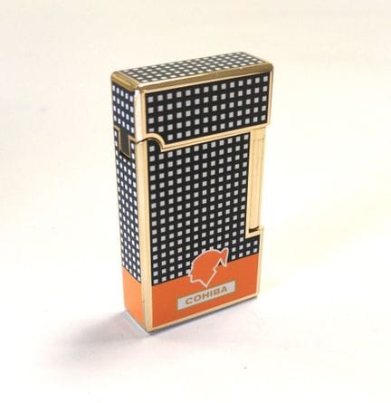 COHIBA 
Encendedor de metal lacado en dorado con m