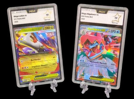 Set of 2 graded Promo Pokémon cards from the Mega 