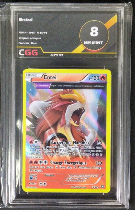 Graded Pokémon Card: Entei 15/98 Holo - CGG 8.
XY 