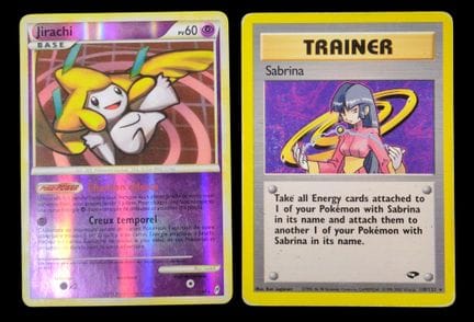 Set of 2 Pokémon cards.
- Jirachi 11/95 - HeartGol