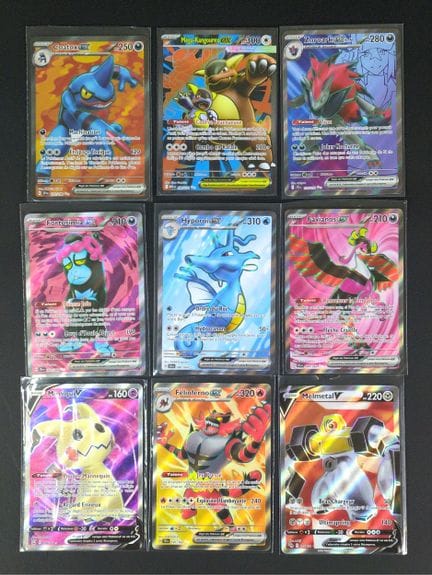 Set of 9 Full Art Pokémon Cards
Various series 
Ov