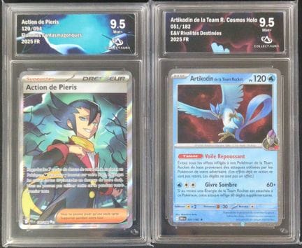 Set aus 2 bewerteten Pokémon-Karten:
- Pieris’ Akt
