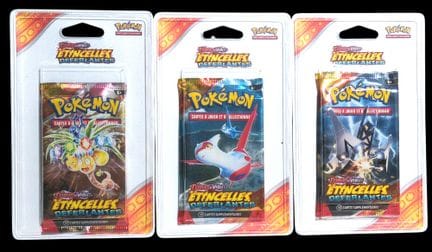 Set aus 3 Pokémon-Boostern, versiegelt in Blisterv