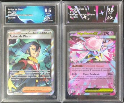 Set of 2 graded Pokémon cards:
Mega Evolution Bloc