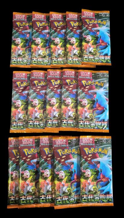Set mit 15 Pokémon-Boostern, versiegelt in Blister