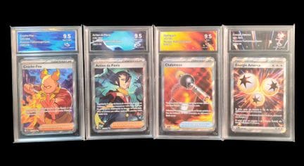 Set of 4 graded Pokémon cards - Collect Aura.
Scar