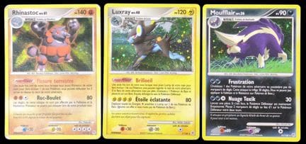 Set of 3 Pokémon cards:
Diamond &amp; Pearl Block 