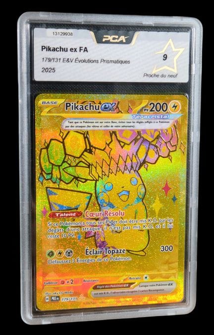 Graded Pikachu EX Pokémon Card (179/131) – PCA 9.
