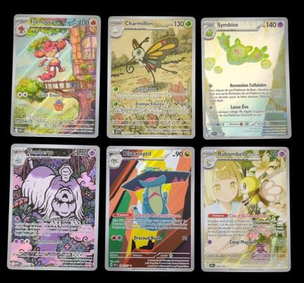 Set of 6 AR Pokémon cards from various series:
- C