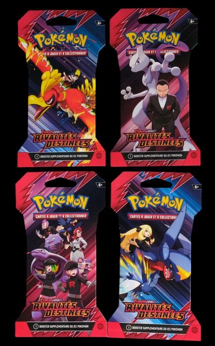 Set aus 4 versiegelten Pokémon-Boostern in Kartonh