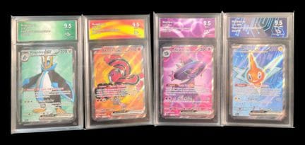 Set of 4 Collect Aura-graded Pokémon cards:
Mega E