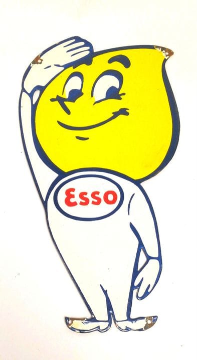 Placa esmaltada, Esso, Gota de aceite 
Dimensiones