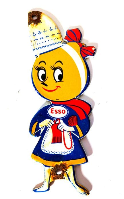 Placa esmaltada «Gota de aceite» de Esso en Bretañ