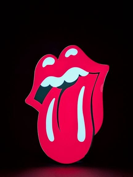 Letrero luminoso de los Rolling Stones 
56 x 47 cm