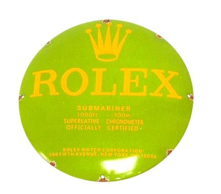 Placa esmaltada, Rolex
Dimensiones: 29,5 × 29,5 cm