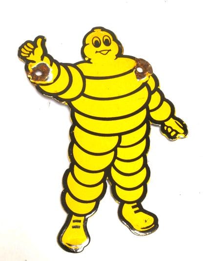 Placa esmaltada con el muñeco amarillo de Michelin