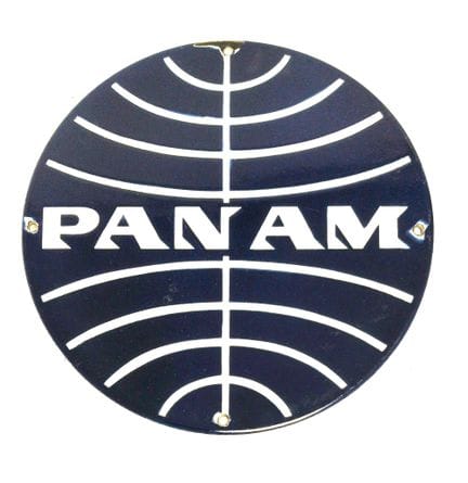Placa esmaltada, PAN AM 
Dimensiones: 30,5 × 30,5 