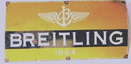 Enameled plaque, Breitling
Dimensions: 61 × 31 cm 