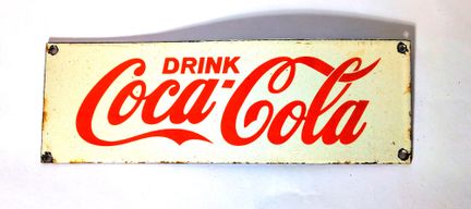 Placa esmaltada de Coca-Cola
Dimensiones: 10 × 30 