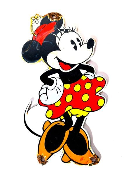 Placa esmaltada de Minnie
Dimensiones: 18 × 10 cm
