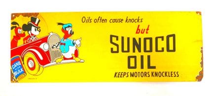 Placa esmaltada, Sunoco Oil 
Dimensiones: 22 × 60 