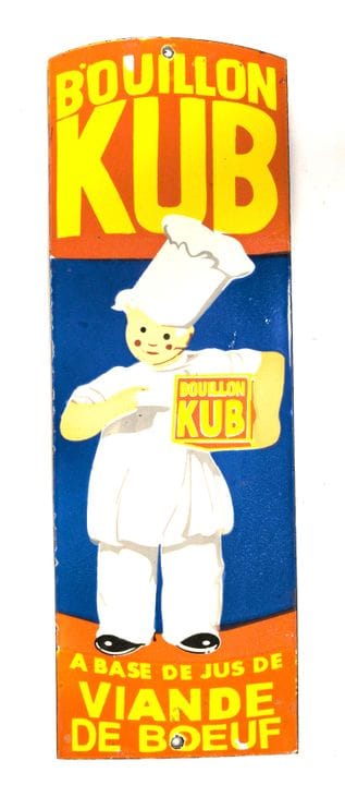 Placa esmaltada, Buk Bouillon 
Dimensiones: 20 × 6