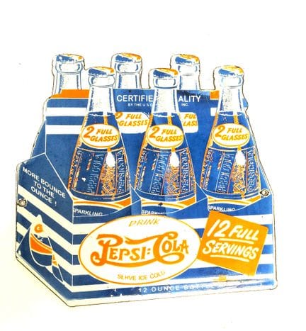 Placa esmaltada, Pepsi-Cola, 
Dimensiones: 30 × 30