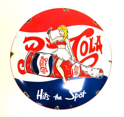 Placa esmaltada, Pepsi Cola
Dimensiones: 29,5 × 29