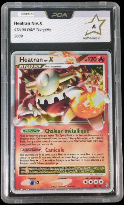 Carte Pokémon gradée Heatran Niv.X 97/100 - PCA A.