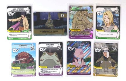 Set di 8 carte Naruto Mythos, tra cui:
- Ichibi (R